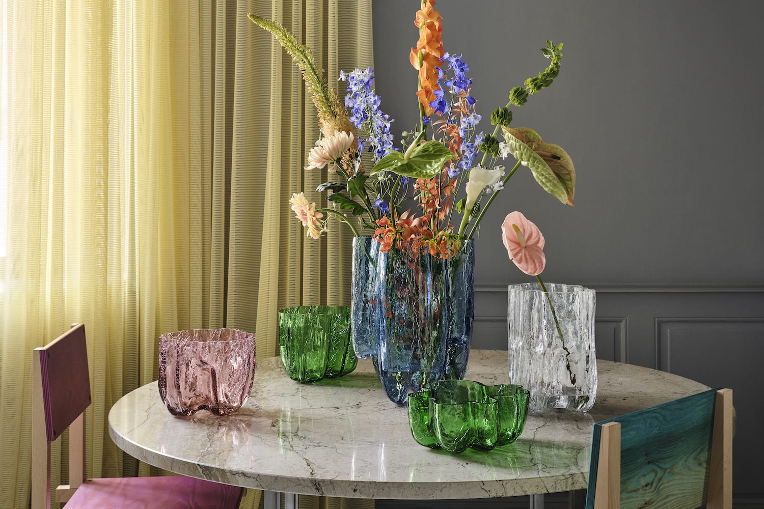 Kosta Boda <br>Crackle Vase Blue - Image 5