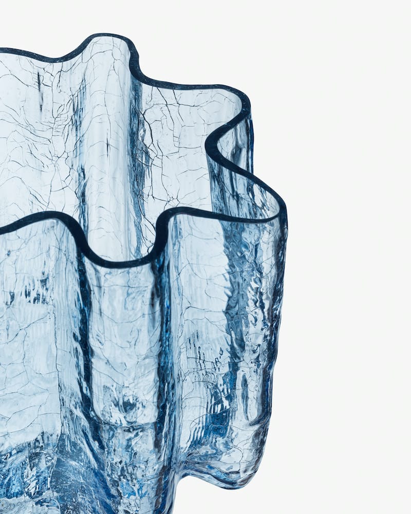 Kosta Boda <br>Crackle Vase Blue - Image 3