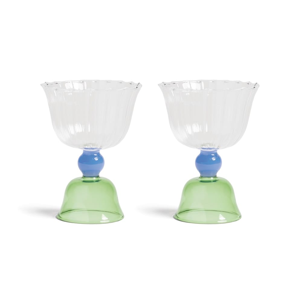 &Klevering <br>Tulip Glass Green- Set of 2