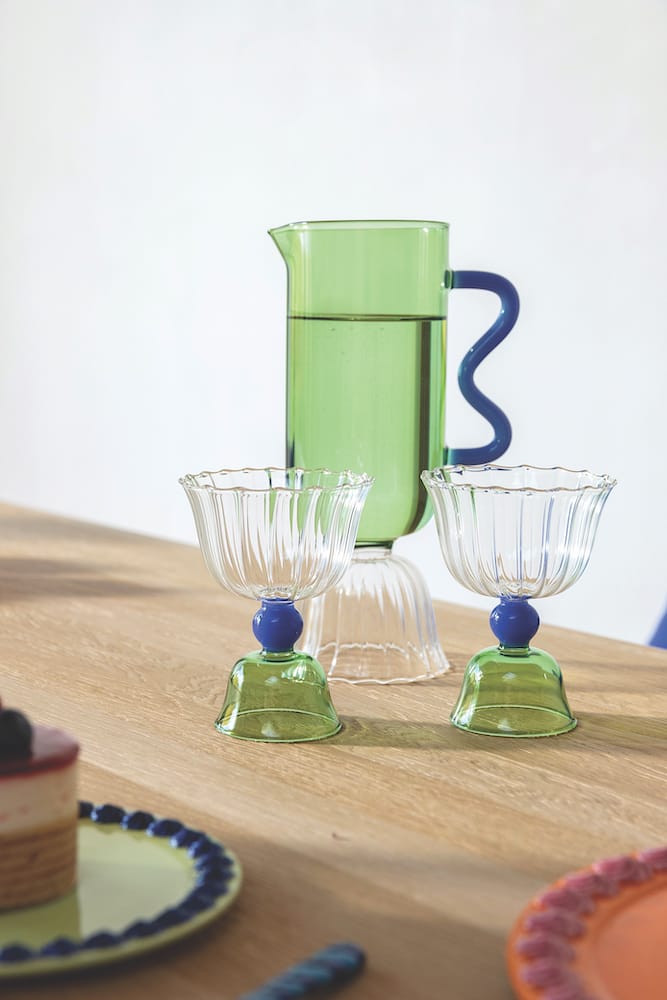 &Klevering <br>Tulip Glass Green- Set of 2 - Image 2
