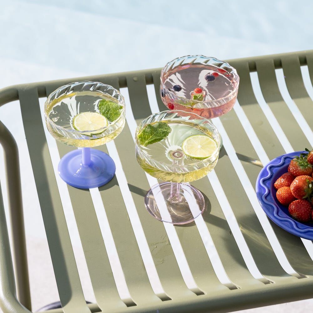&Klevering <br>Coupe Twirl Glass Blue - Set of 2 - Image 3