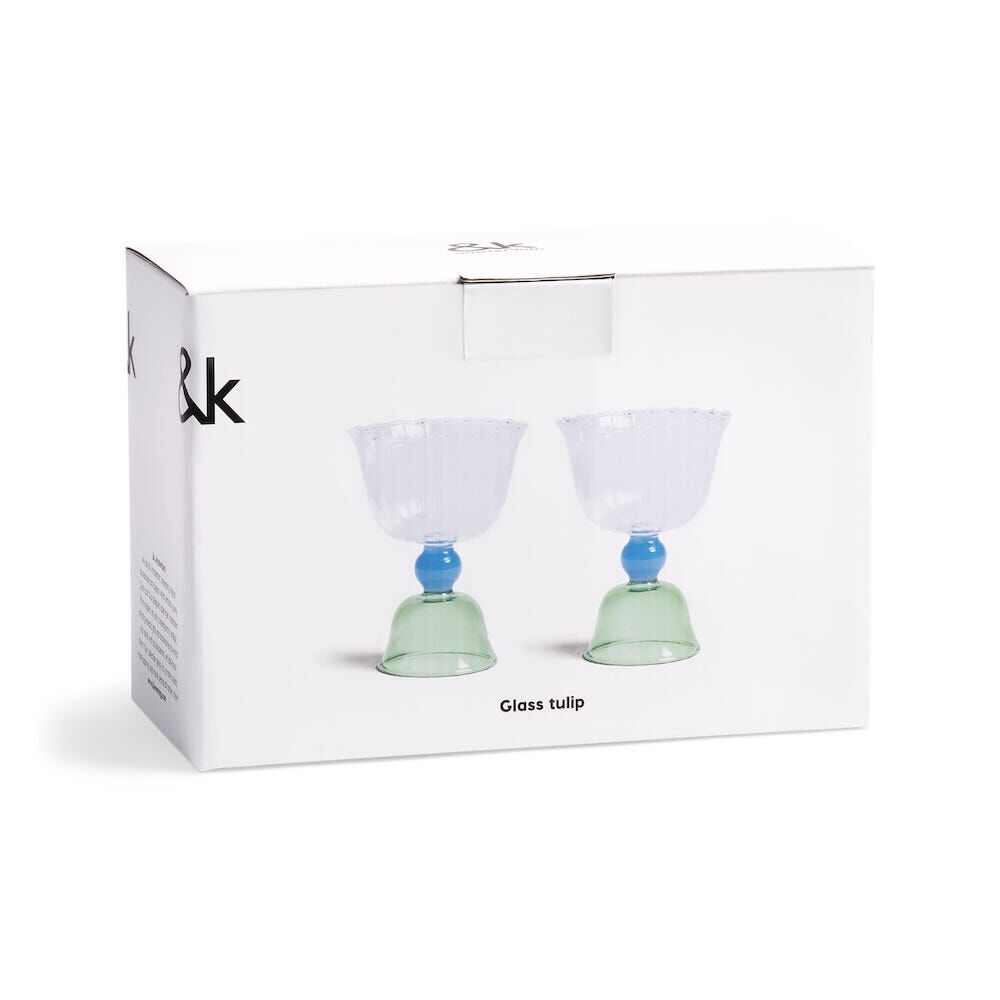 &Klevering <br>Tulip Glass Green- Set of 2 - Image 5