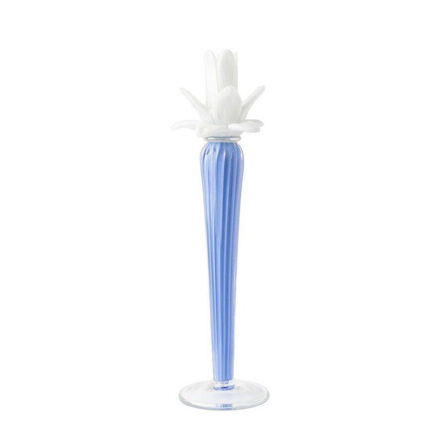 Abhika <br> Dax Flower Candle Holder Blue/ White (M)