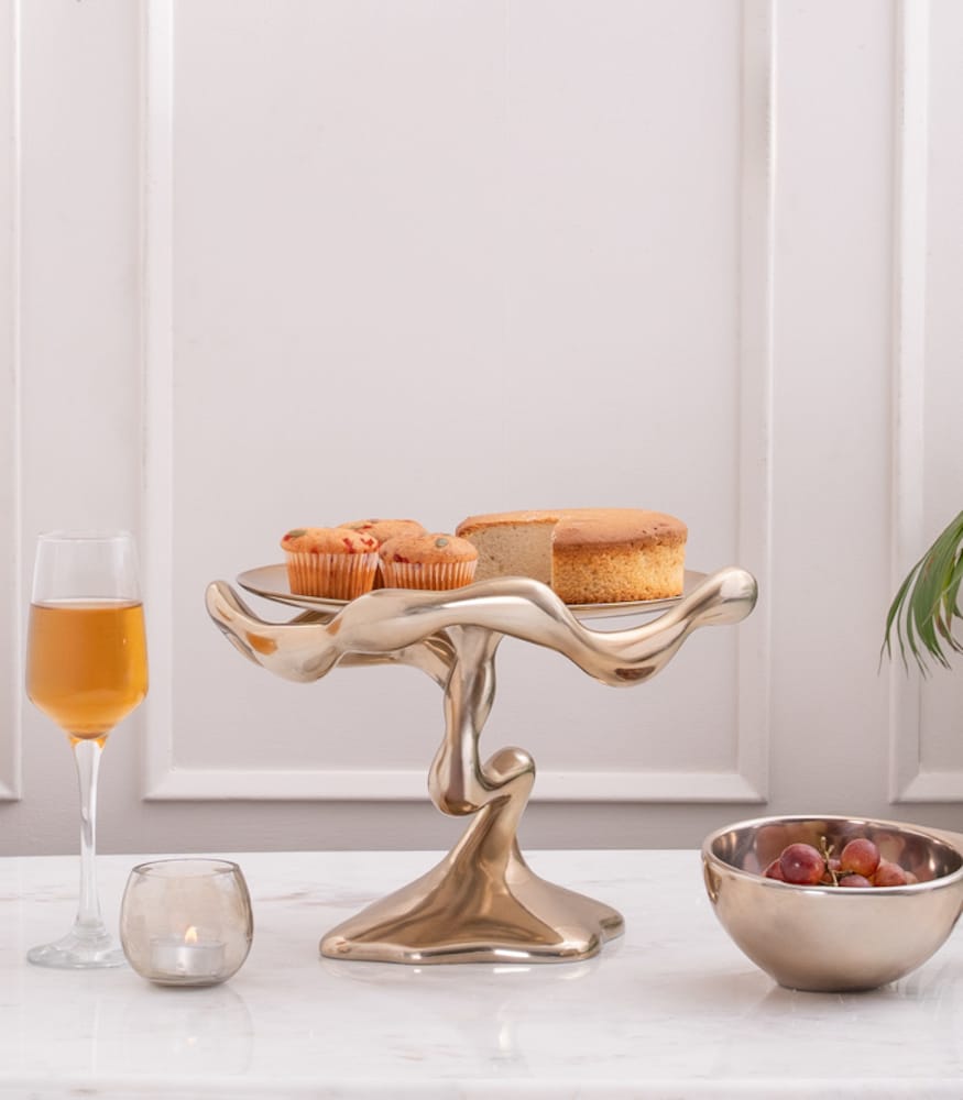 Objetto Home <br> Regalia Gold Cake Stand