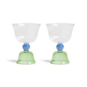 &Klevering <br>Tulip Glass Green- Set of 2