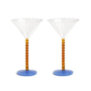 &Klevering <br>Coupe Perle Glass Amber - Set of 2