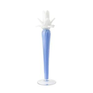 Abhika <br> Dax Flower Candle Holder Blue/ White (M)